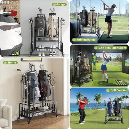 Heavy-Duty Golf Bag Storage Garage Organizer - Image 6