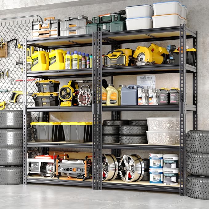Heavy Duty Garage Storage Shelves, 3000 Lbs Capacity, 5-Tier Adjustable Storage - Image 2