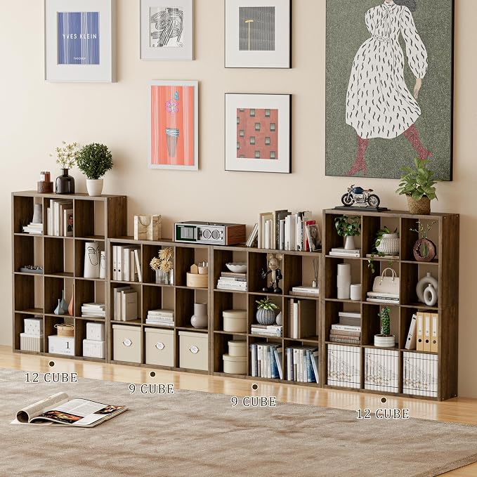 Cube Storage Organizer Bookcase, Decorative 11 inch Open Back Cubical Shelf - Image 4