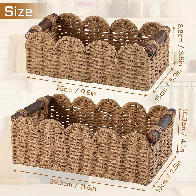 Storage Basket Wicker Baskets for Organizing Toilet Paper Storage Basket for - Image 7