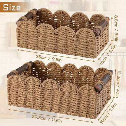 Storage Basket Wicker Baskets for Organizing Toilet Paper Storage Basket for - Image 7