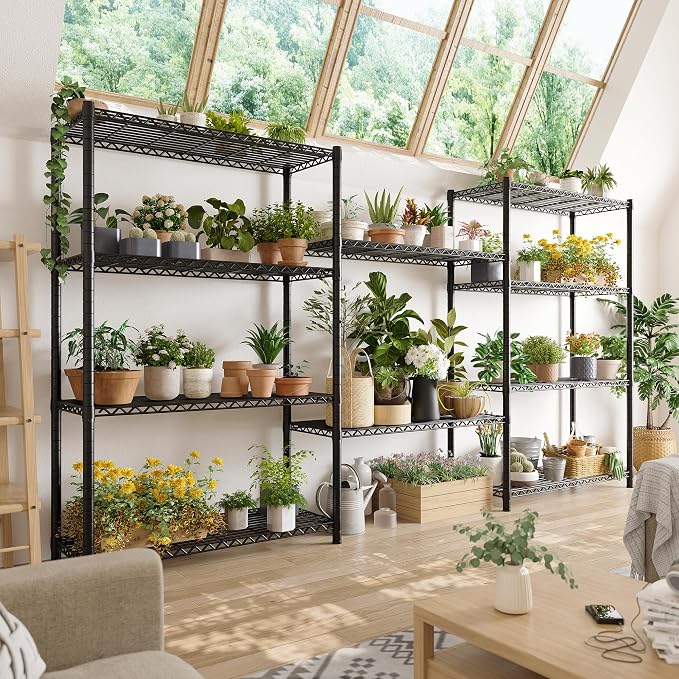 REIBII 5 Shelf Metal Shelving 72''H Storage Shelves Steel Wire Shelving - Image 5