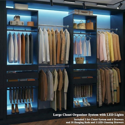 Closet System Set of 2, 5.7-10.4FT Closet Organizer System - Image 5