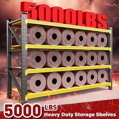 71.3" Wide Heavy Duty Garage Shelving Units, 5000LBS Deep Storage Shelves - Image 3