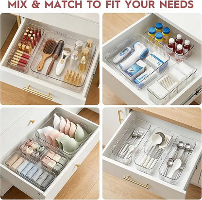 Expandable Drawer Organizer Set, 4-Piece Storage Trays - Image 7