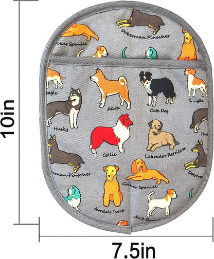 Pot Holders Set of 2 with Transparent Clear Silicone Shell and Nice Dog - Image 3