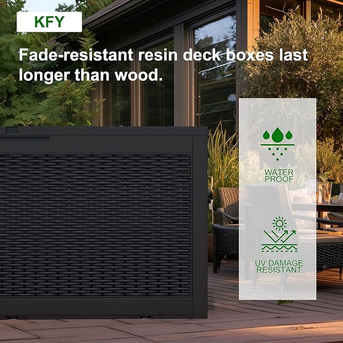 DRATO 100 Gallon Large Deck Box, Outdoor Storage Box - Image 7