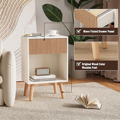 Fluted Nightstand, Modern Bedside Table - Image 4