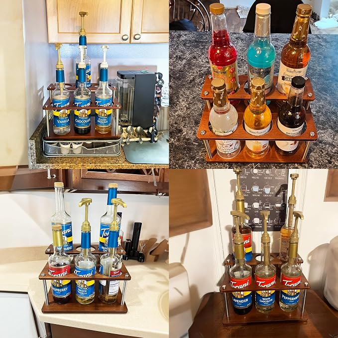 Coffee Syrup Organizer Rack, 2-Tier Coffee Syrup Stand Holder - Image 5