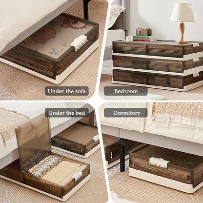 VECELO Under Bed Storage with Wheels, 2 Pack Stackable Under Bed Storage - Image 6
