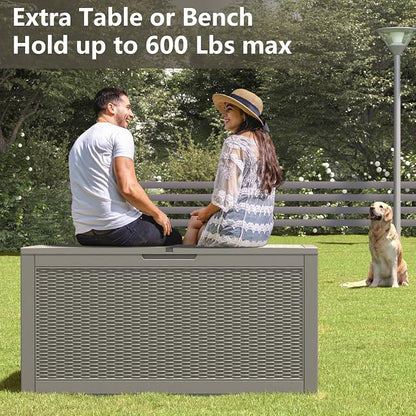 100 Gallon Deck Box Lockable Resin Outdoor Storage Box waterproof Outdoor - Image 4
