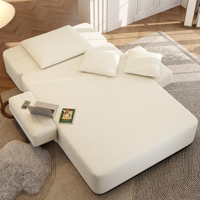 2-in-1 Convertible Chaise Lounge Indoor, 60.2" Corduroy Upholstered Chaise - Image 4