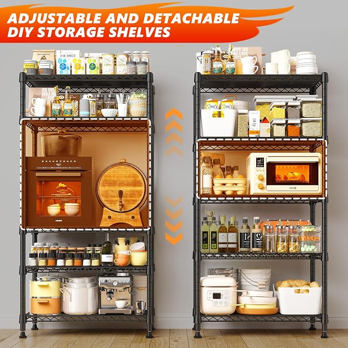 REIBII 1000LBS Wire Shelving Unit, 5 Tier Adjustable Metal Storage Shelves - Image 8