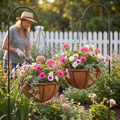 2 Pack 12" Metal Hanging Planter Baskets - Image 5