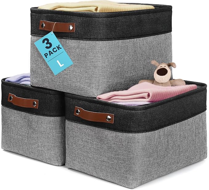 OrganiHaus Large Fabric Storage Baskets by OrganiHaus