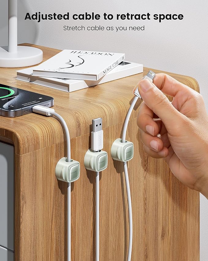 12 Pack Magnetic Cable Clips – Cord Organizer & Holder, Toocki Adhesive Cable - Image 2