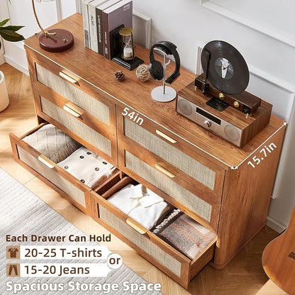 LEYAOYAO Rattan 6 Drawer Dresser - Image 4