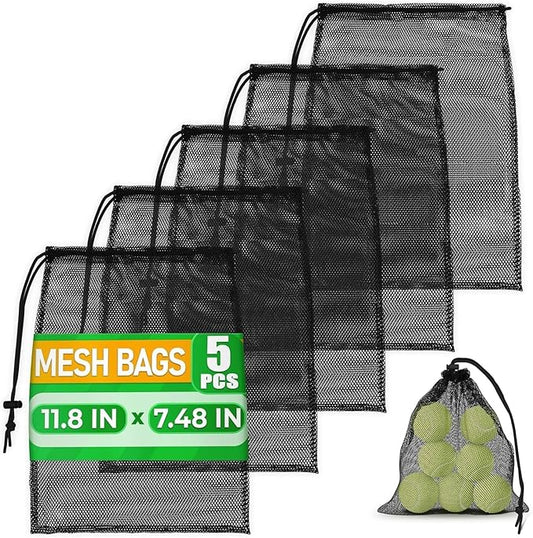 5 Pcs Small Mesh Bag Bulk, 11.8" x 7.48", Breathable Nylon | Reusable Small by TheLittleGreenChange