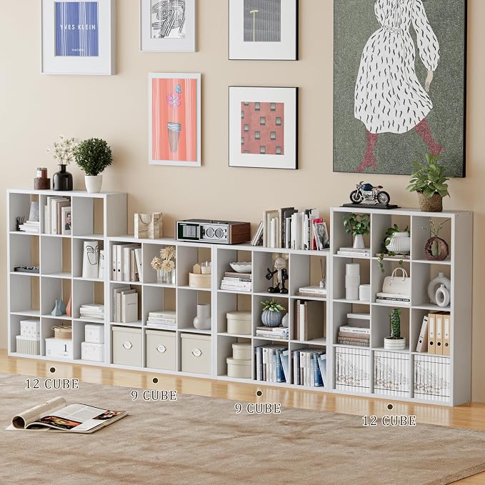 Cube Storage Organizer Bookcase, Decorative 11 inch Open Back Cubical Shelf - Image 4