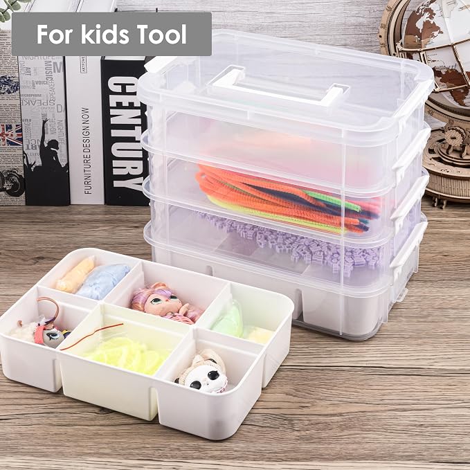 CraftGenes Sewing Storage Organizer, 4-Tier 10 Qt Box - Image 7