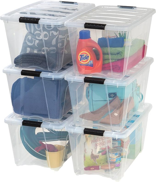 IRIS USA 54 Qt Stackable Plastic Storage Bins by IRISUSA