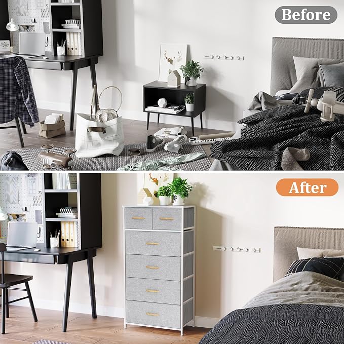 Fabric Dresser for Bedroom, Tall Skinny Dresser - Image 4