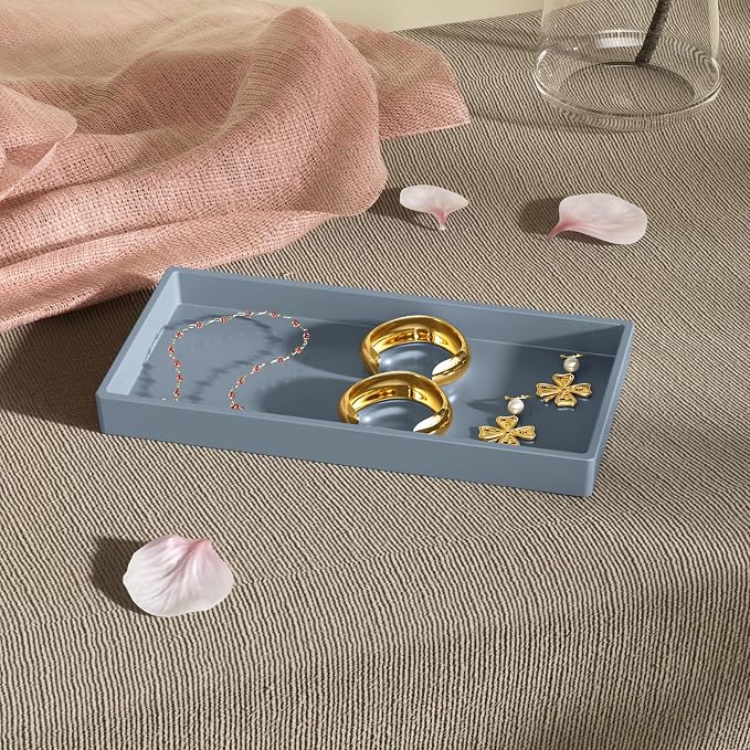 Vanity and Bathroom Tray, 7.7" ABS Countertop Organizer, Waterproof Vanity Tray - Image 5