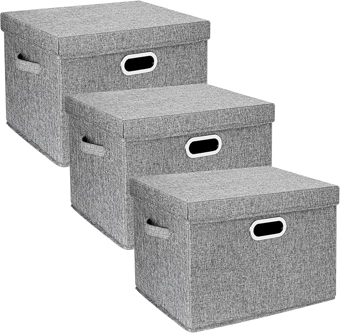 TYEERS Large Storage Bins with Lids, Collapsible, Fabric Storage Boxes by StorageOrganization