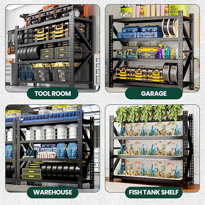 Heavy Duty Garage Storage Shelves 8000LBS Capacity, 4-Tier Adjustable - Image 9