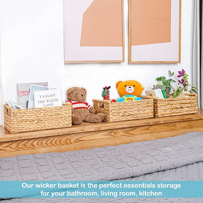 VATIMA Hyacinth Large Wicker Basket 15.5x10.8x6.2" - Image 8