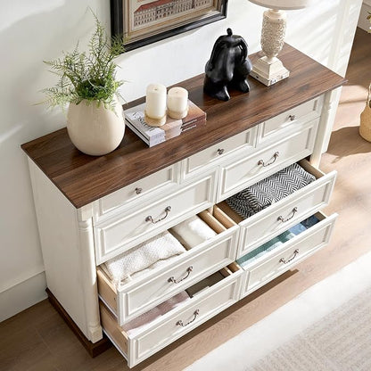 Farmhouse 9 Drawer Dressers for Bedroom, Big Dressers - Image 5