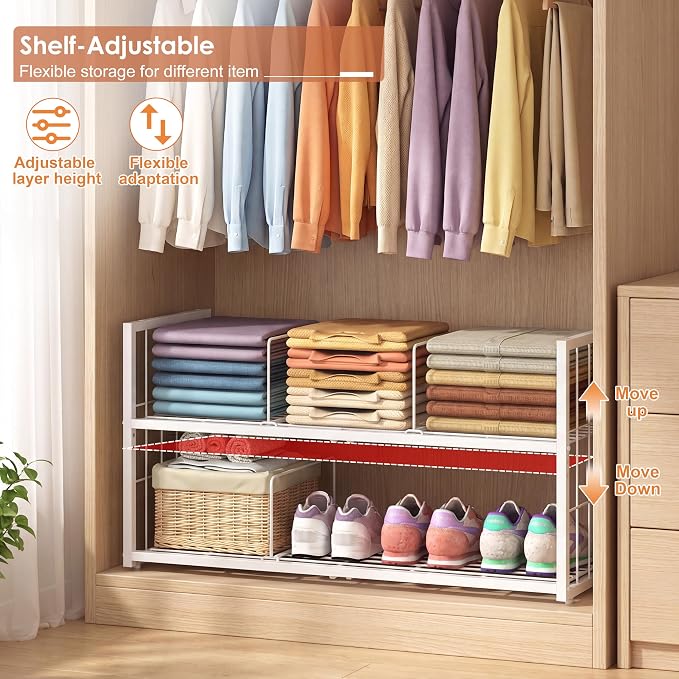 Hongtamoya Stackable Closet Storage Shelf - Image 4
