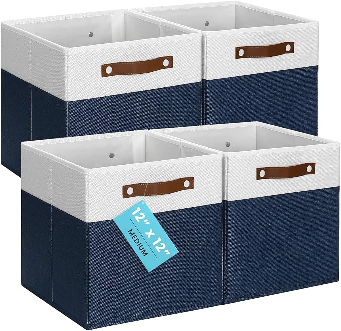OrganiHaus 12" x 12" x 12" Fabric Cube Storage Bins by OrganiHaus