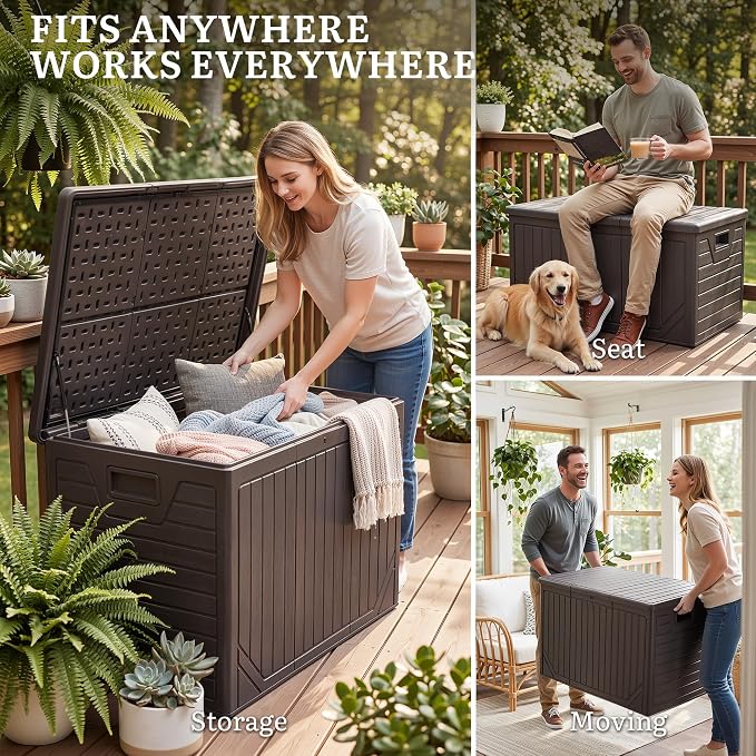 YITAHOME XXL 230 Gallon Extra Large Outdoor Deck Box, Lockable Resin - Image 8