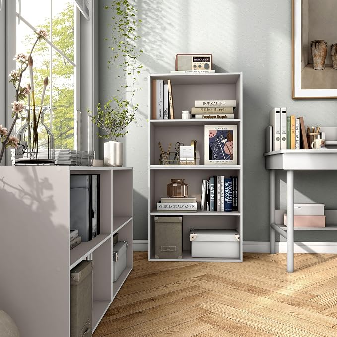 Homes: Inside + Out Apexa 2-Tier Cube Storage Organizer Shelves, Stackable Wood - Image 6