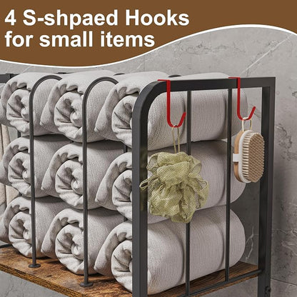 3-Tier Freestanding Cabinet Towel Rack Metal Stand | M-shaped detachable - Image 4