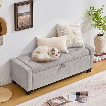 Huatean Home 43" Ottoman with Storage, Storage Ottoman Bench with Safety Hinge - Image 6