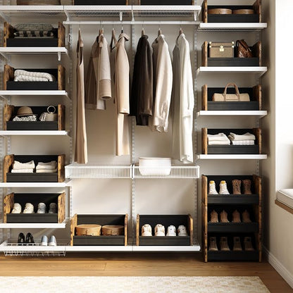 FOUCSSOMEI Closet Organizer and Storage, 4 Tier Stackable Storage Organizer - Image 2