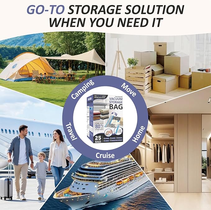 Cozy Essential Vacuum Storage Bags, 80% Compression Vacuum Seal Space Saver - Image 8