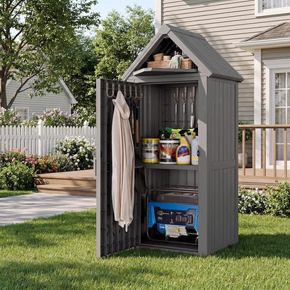 Bifanuo Deck Box Storage Shed Outdoor Storage Cabinet, Vertical Waterproof - Image 7