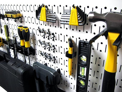 Wall Control Pegboard 16in x 32in Horizontal White Metal Pegboard Tool Board - Image 2