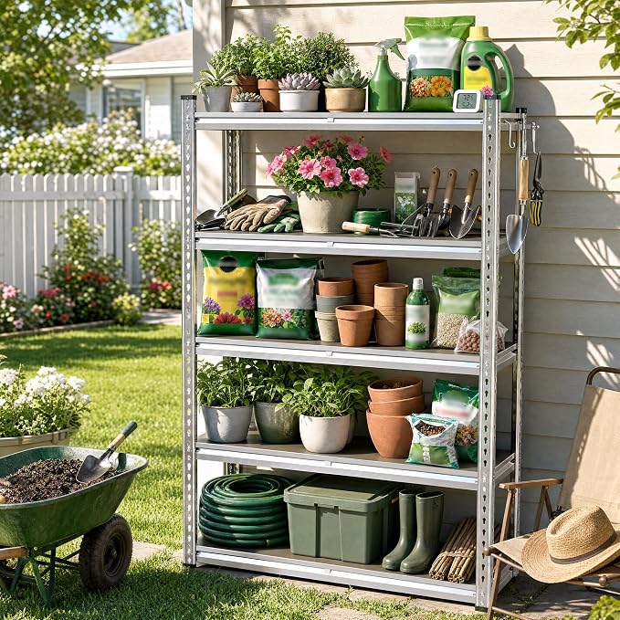 Romorgniz Plant Shelf, Waterproof & Rustproof Metal Shelving by Romorgniz