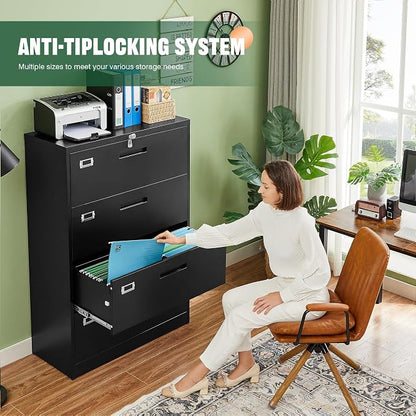 Letaya File Cabinets, 4 Drawer Metal Lateral Filing Organization Storage - Image 4