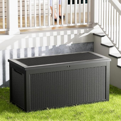 320 Gallon Resin Deck Box, Waterproof Outdoor Storage Bin - Image 8