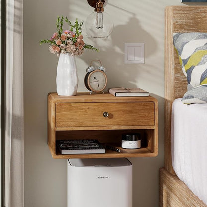 COZAYH Farmhouse Rubber Wood Floating Nightstand - Image 5