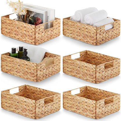 BLUEWEST Water Hyacinth Storage Baskets – Woven Hyacinth Organizer by BLUEWEST