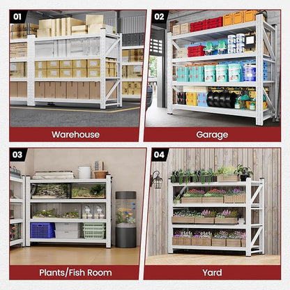48" Wide Storage Shelves, 2000LBS Garage Shelving Heavy Duty, Standing Shelf - Image 8