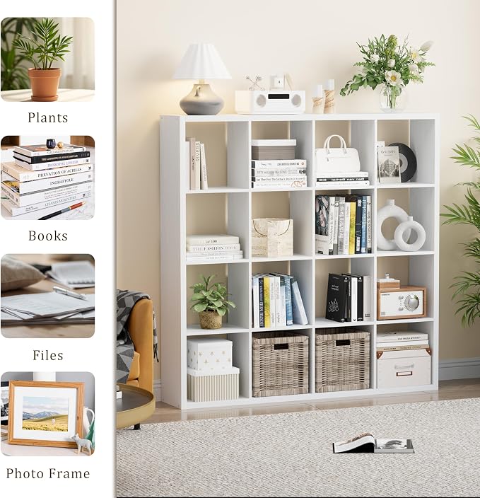 VDNEND Cube Storage Organizer Bookcase, Decorative 11 inch Open Back Cubical - Image 4