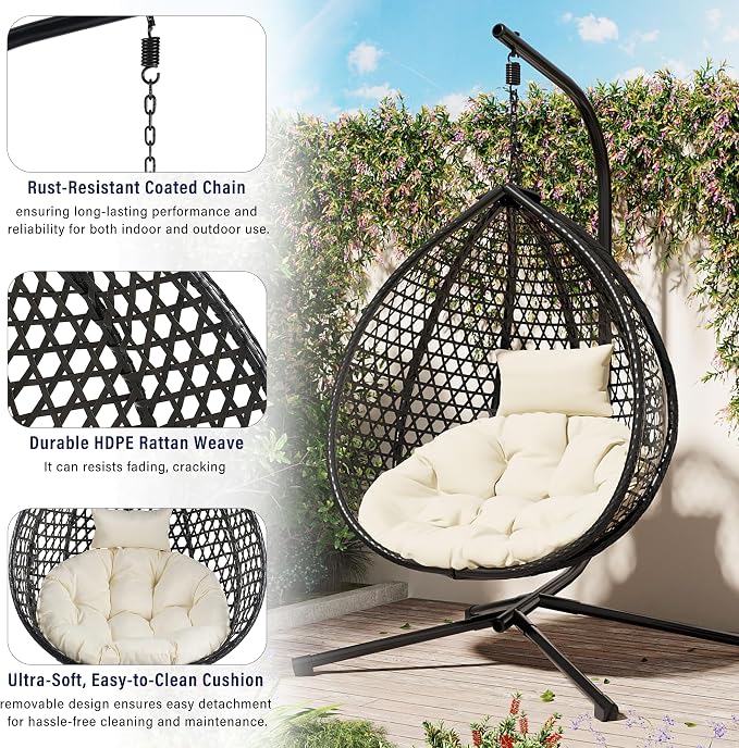 SOFTSEA Outdoor Wicker Egg Chair - Image 3