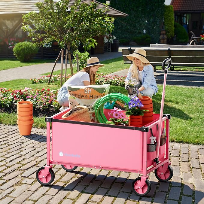 29.3" Collapsible Wagon Cart, 150L Heavy Duty Folding Utility Wagon - Image 2